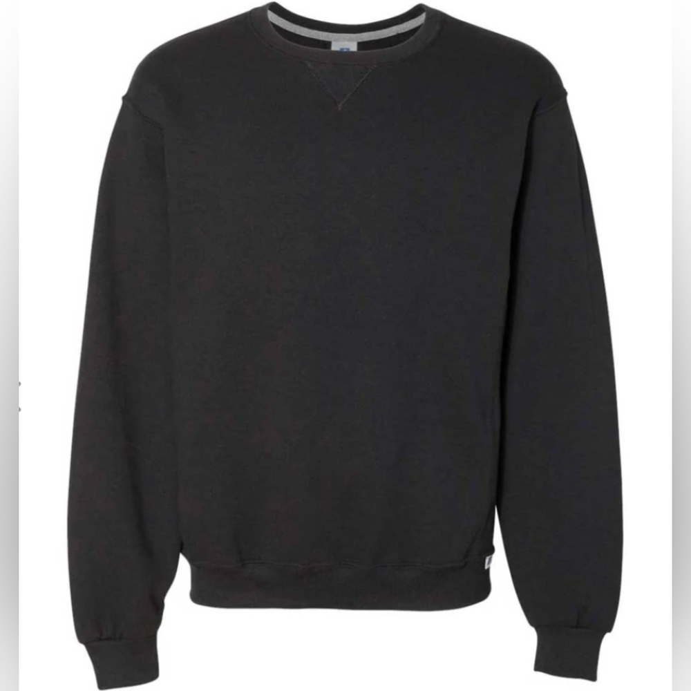 Vintage Y2K Black Russell Athletic Blank Sweatshirt Sz XL